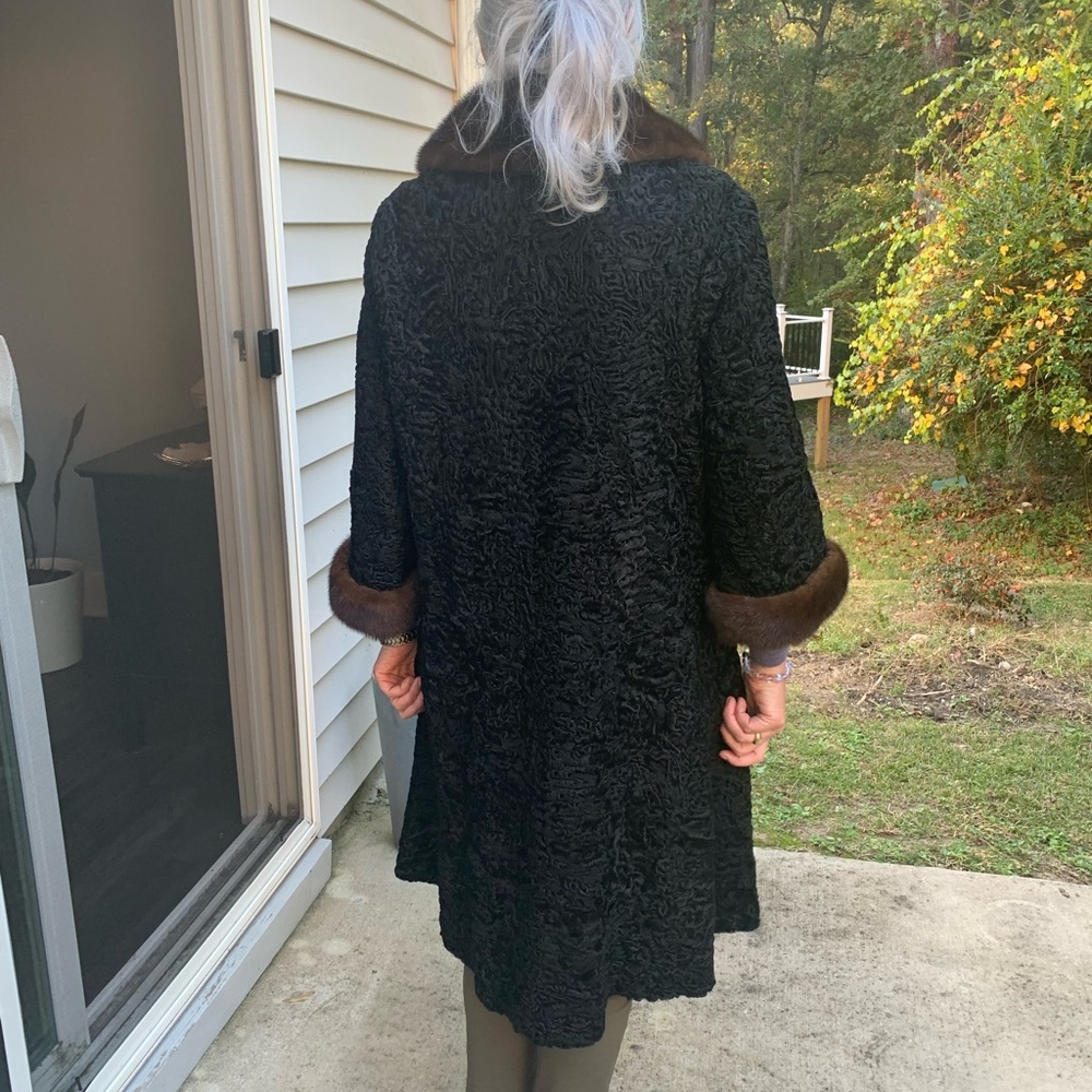 Vintage Curly Lamb with Mink Full Length